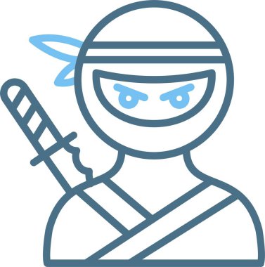 Ninja Line Two Color Icon clipart