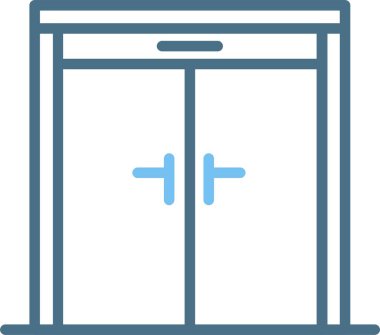 Kapalı Kapı Satırı İki Renk Simgesi