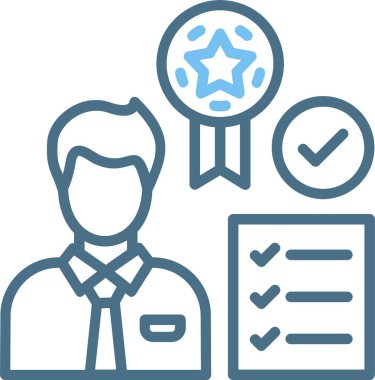 Çalışan Kalifiye Satırı İki Renk Simgesi