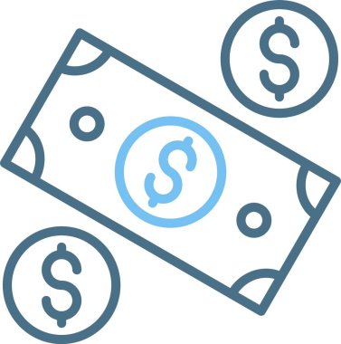 Para Çizgisi İki Renk Simgesi