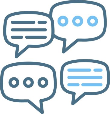 Konuşma Satırı İki Renk Simgesi