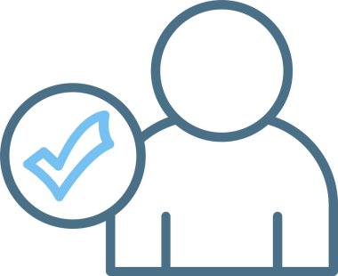 Doğrulanmış Kullanıcı Satırı İki Renk Simgesi