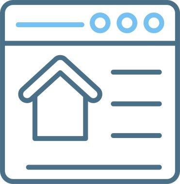 Web Sitesi Satırı İki Renk Simgesi