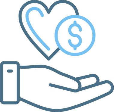 Charity Çizgisi İki Renk Simgesi