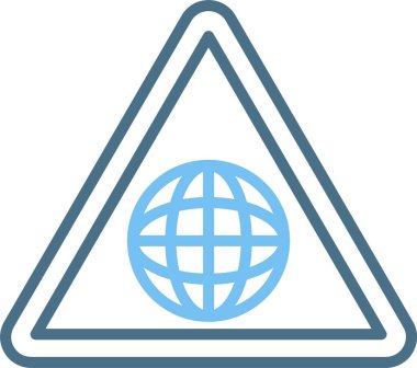 Dünya Çizgisi İki Renk Simgesi