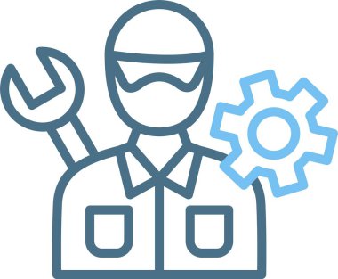 Mekanik Satır İki Renk Simgesi