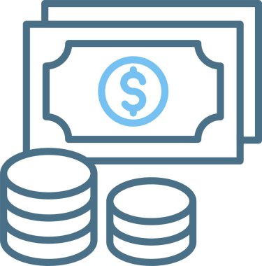 Para Kaydetme Satırı İki Renk Simgesi