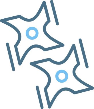 Ninja Shuriken Satırı İki Renk Simgesi