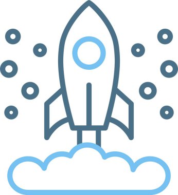 Roket Fırlatma Satırı İki Renk Simgesi