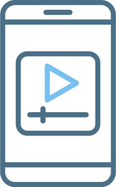 Video Oynatıcı Satırı İki Renk Simgesi