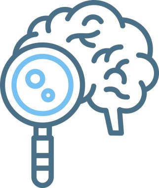 Beyin Araştırma Satırı İki Renk Simgesi