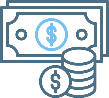 Para Çizgisi İki Renk Simgesi