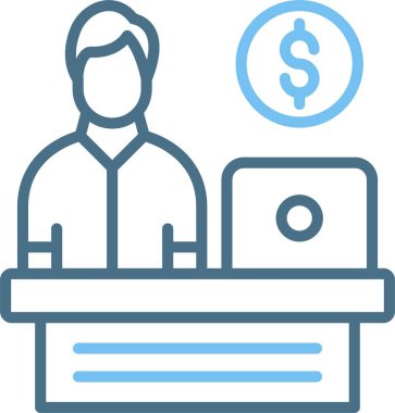 Ofis Satırı İki Renk Simgesi