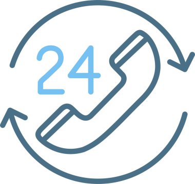 24 Saat Destek Satırı İki Renk Simgesi