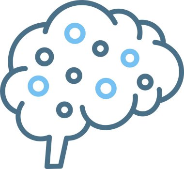 Beyin Noktaları Satırı İki Renk Simgesi