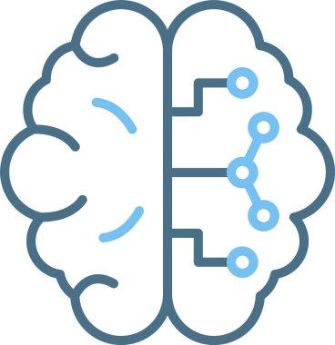 Beyin Çizgisi İki Renk Simgesi