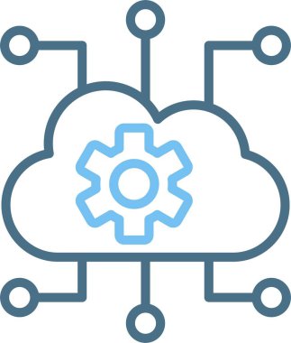 Bulut Çizgisi İki Renk Simgesi