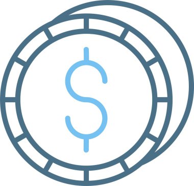 Dolar Çizgisi İki Renk Simgesi