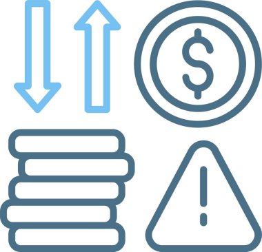 Finansal Risk Çizgisi İki Renk Simgesi