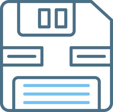 Disket Satırı İki Renk Simgesi