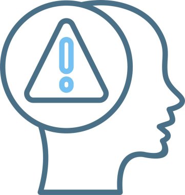 Ruh Sağlığı Çizgisi İki Renk Simgesi