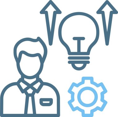 Yetenek Geliştirme Satırı İki Renk Simgesi