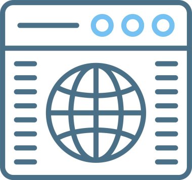 Web Sitesi Satırı İki Renk Simgesi