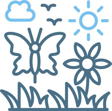 Kelebek Çizgisi İki Renk Simgesi