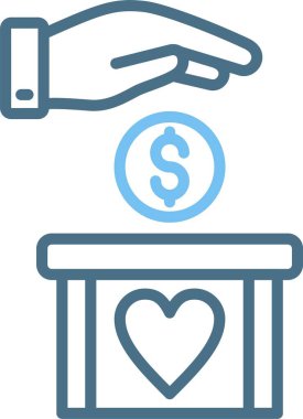 Bağış Satırı İki Renk Simgesi