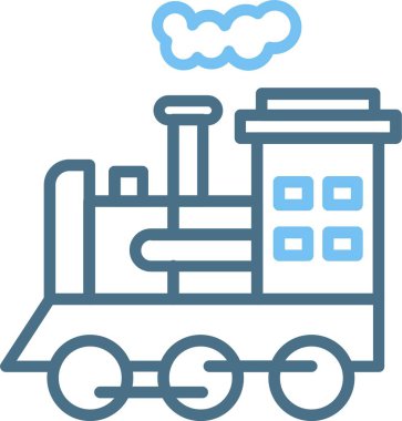 Lokomotif Çizgisi İki Renk Simgesi