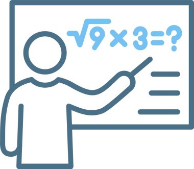 Matematikçi Satırı İki Renk Simgesi