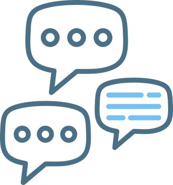 Konuşma Baloncukları Satırı İki Renk Simgesi