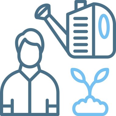 Sulama Çizgisi İki Renk Simgesi