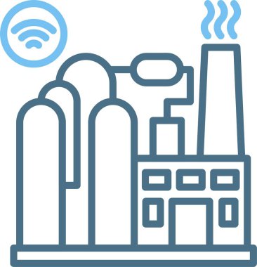 Kimyasal Santral Hattı İki Renk Simgesi