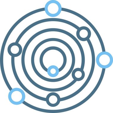 Yörünge Çizgisi İki Renk Simgesi