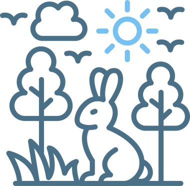 Tavşan Çizgisi İki Renk Simgesi