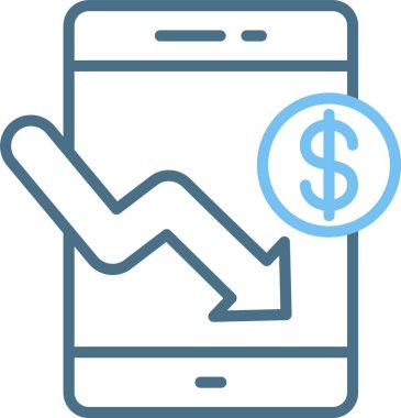 Akıllı Telefon Satırı İki Renk Simgesi