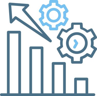 Verimlilik Yönetimi Satırı İki Renk Simgesi