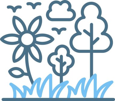 Çiçek Çizgisi İki Renk Simgesi