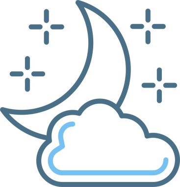 Yarım Ay Çizgisi İki Renk Simgesi