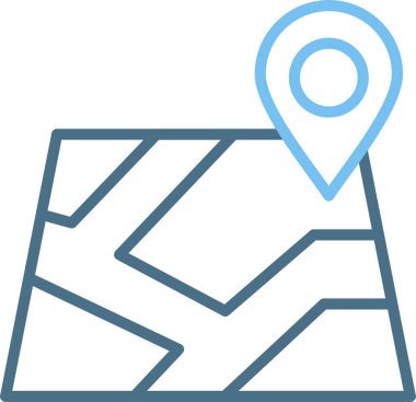 Harita Satırı İki Renk Simgesi