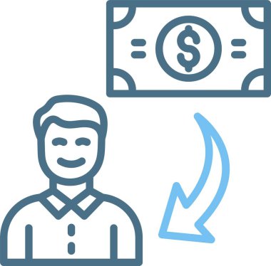 Para transferi Satırı İki Renk Simgesi