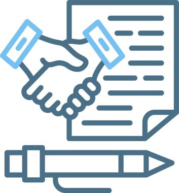 Anlaşma Satırı İki Renk Simgesi