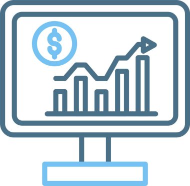 Veri Analizi Satırı İki Renk Simgesi