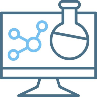 Virtual lab Line Two Color Icon clipart