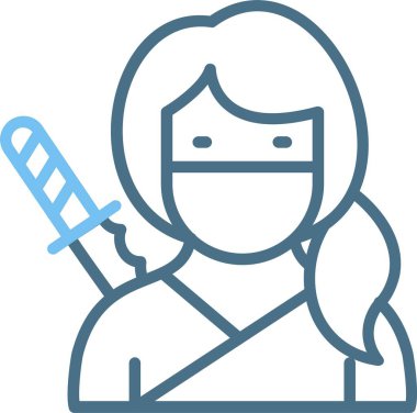 Kadın Satırı İki Renk Simgesi