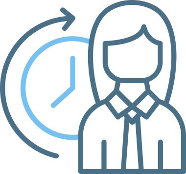 Çalışma Saatleri Çizgisi İki Renk Simgesi