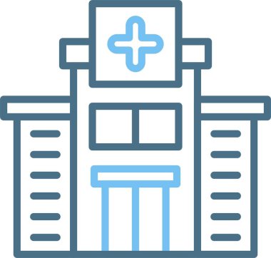 Hospital Line Two Color Icon clipart