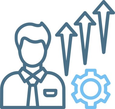 Büyüme Çizgisi İki Renk Simgesi