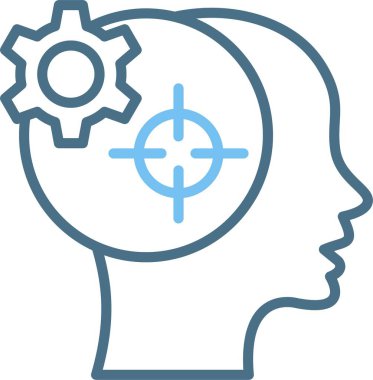 Mantık Çizgisi İki Renk Simgesi